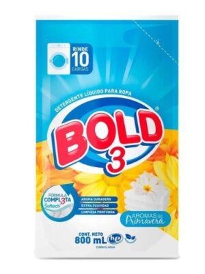 Detergente Líquido Bold3 800ml x 10 pzas Lote